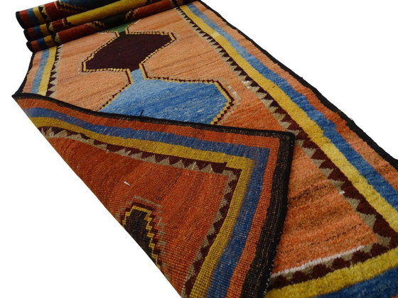 Image 1 of Alfombra Gabbeh semiantigua - 385 x 100 cm - Anudada a mano
