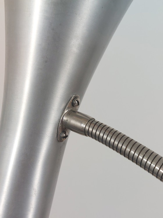 Image 1 of Lampada da tavolo vintage Hillebrand di metà secolo, lampada da scrivania a collo di cigno, finitura arricciata, anni '60