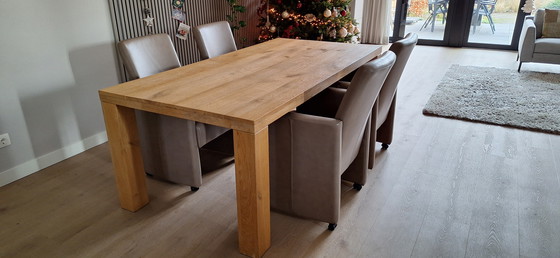 Image 1 of 6 sedie da pranzo regolabili in pelle