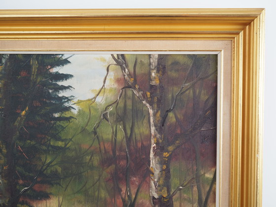 Image 1 of Peinture "The Deep in the forest", design scandinave, années 1970