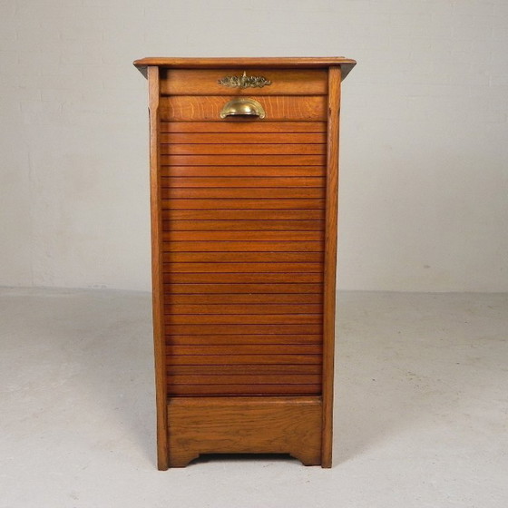 Image 1 of Eiken rolluikkast met 1 luik, 90 cm hoog, jaren 30