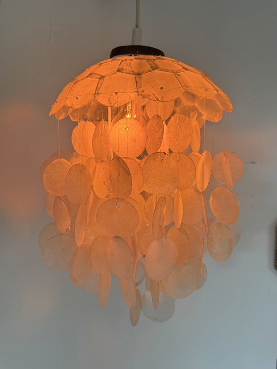Image 1 of Vintage Capiz shell pendant lamp, Honsel ‘70