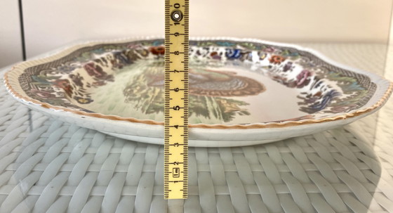 Image 1 of Oval serving platter / plate from Copeland Spode with turkey motif