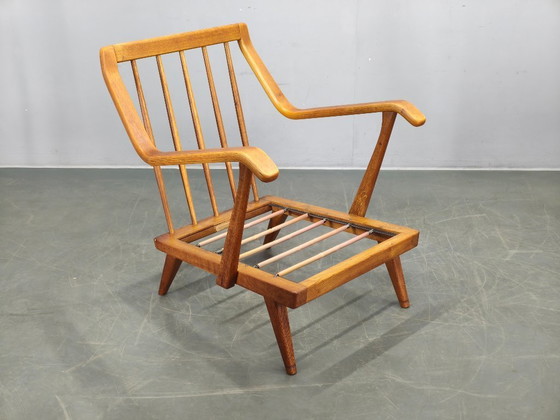 Image 1 of Rare Prototype Oak Armchair with Label, Brno, 1950s