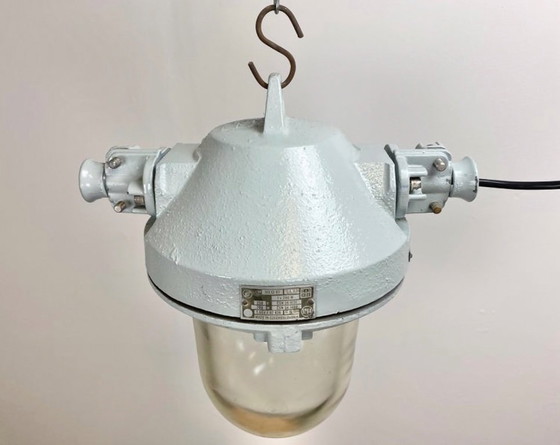 Image 1 of Lampada a sospensione antideflagrante industriale grigia, anni '70