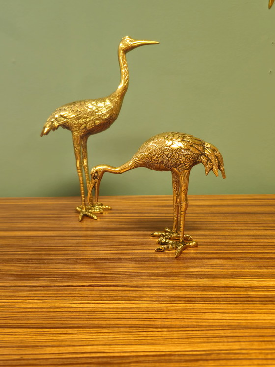 Image 1 of Set Messing Kranich Kranich Vögel