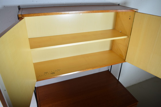 Image 1 of 1960s Omnia Teak Shelving System Vintage String Shelf Cabinet