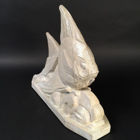 Roger Guérin, Grande Sculpture de poisson Art Déco, 1935, Grès – Ceramic, Art Deco (photo 3 of 11)