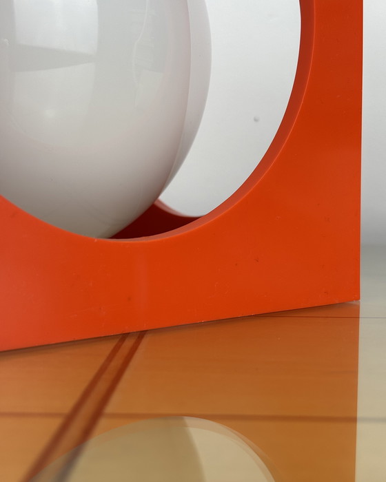 Image 1 of Space Age Ceiling Lamp, Richard Essig, Orange Minimalistic Cube Design, 1970s, Retro-Futuristic Lamp, Germany, Sputnik Design