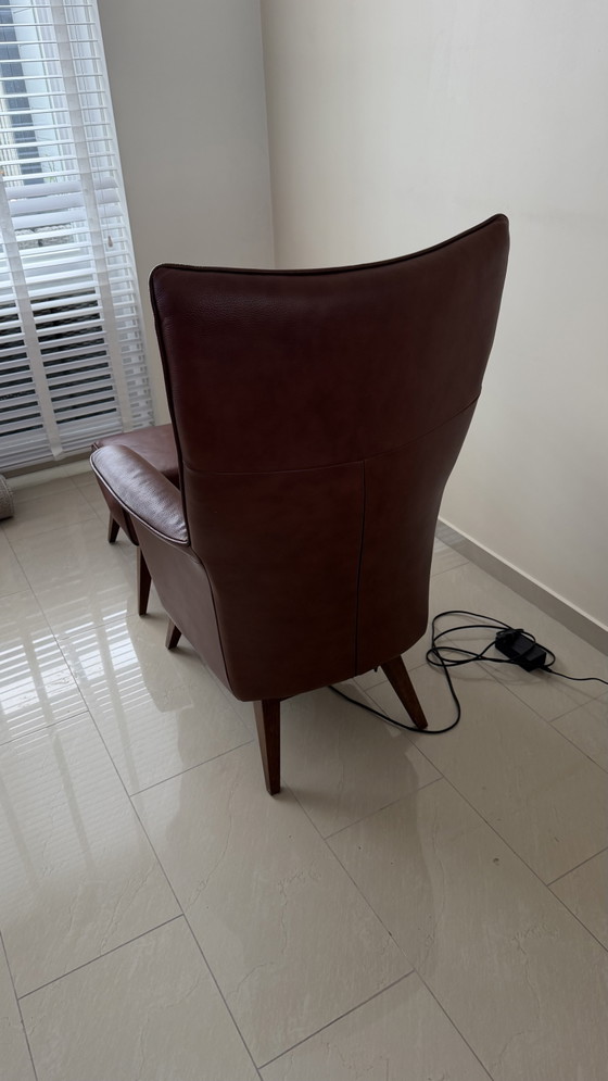 BACCA Leren relaxfauteuil met voetenbank – Leather, Wood (photo 5 of 9)