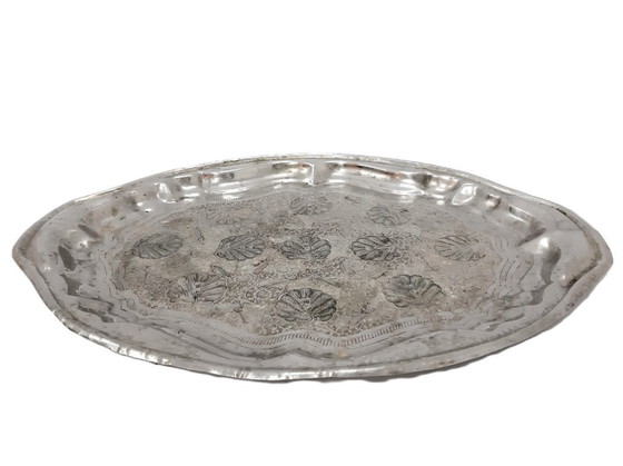 Image 1 of Vintage Ornate Silverplate Tray