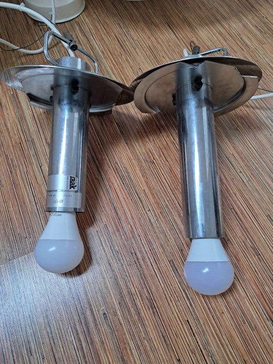 Image 1 of Set mit 2 XL Raak Kugel-Pendelleuchten – Typ B-1156 – Ø50 cm – mattiertes Glas