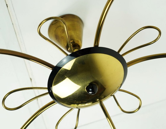 Bellissima PLAFONIERA ragno Sputnik Mid Century anni '50 Ottone Metallo Plastica Stile Mid Century Stilnovo (photo 11 of 13)