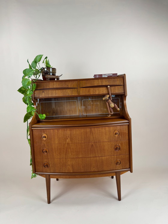 Image 1 of Gunnar Falsig for Holstebro Møbelfabrik – Sculpted Danish Teak Secretary