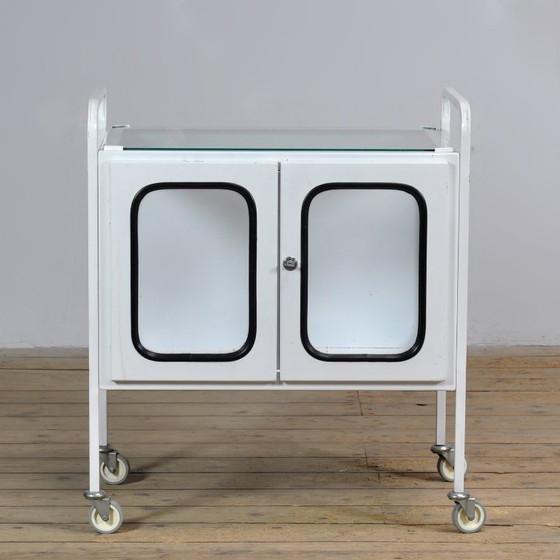 Carrello ospedaliero d'epoca, anni '70 – Carrelli bar, Glass, Metal (photo 2 of 10)