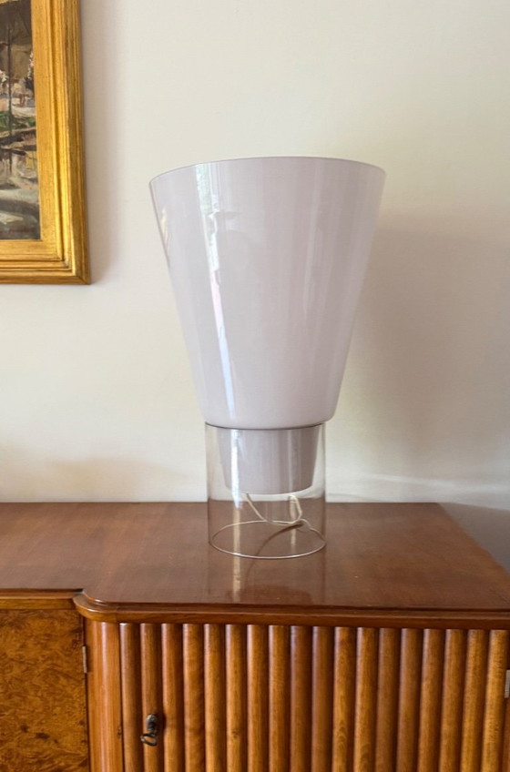 Monumental Floor / Table Glass Table Lamp, Selenova Italy, 1970s (photo 2 of 8)