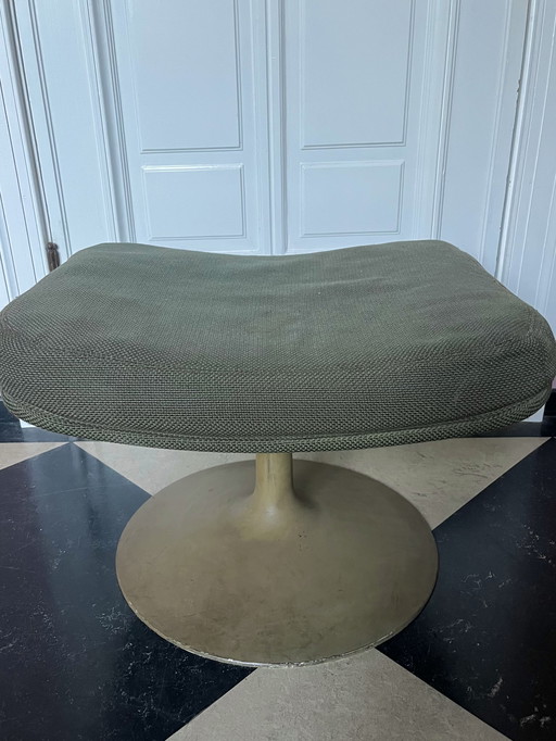 Artifort stool writing footstool ottoman vintage green with taupe