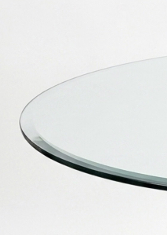 Image 1 of Table de salle à manger vintage en faux bambou / bambou / ronde / verre