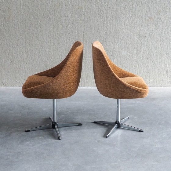 Set aus 2 Mid-Century Modern Cocktailstühlen – Esszimmerstühle, Textile (photo 10 of 12)