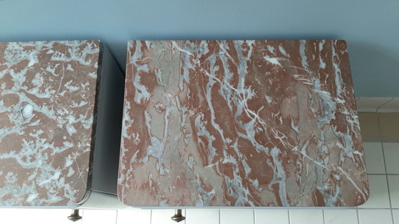 2 Nachtkastjes Art Deco Jaren '30 – Marble, Wood (photo 14 of 15)