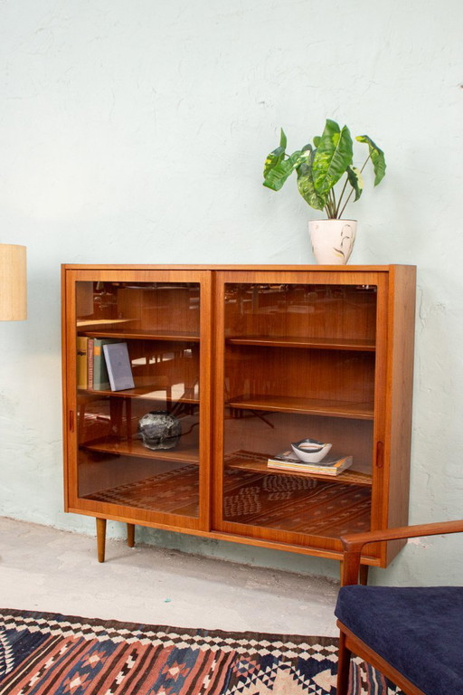 Vintage teak display cabinet highboard sideboard chest of drawers Hundevad Danish