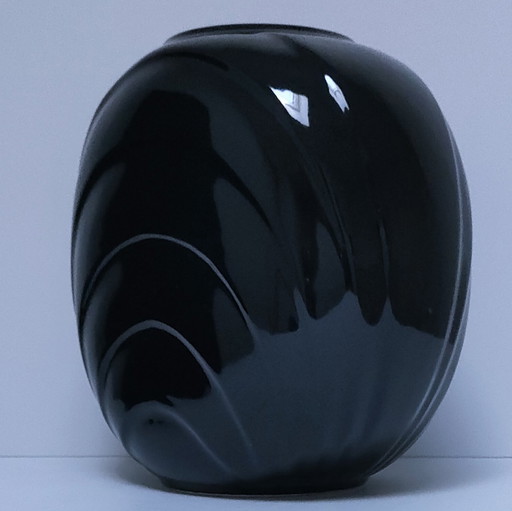 Black Ceramic Vase W.Germany 80's Design