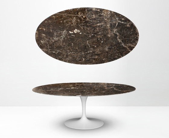 Mesa de comedor Knoll Tulip ovalada original (198x121 cm) Emperador brillante ¡¡En nuevas condiciones!! Eero (photo 2 of 15)