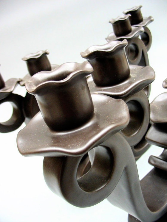 Image 1 of Zeldzame Set Monumentale Keramische Kandelaars van Louis Giraud , Vallauris - Frankrijk 1940-1950