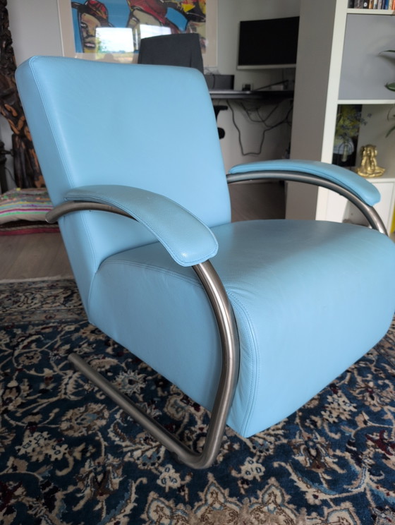 2 sillones Pelle Divani. Azul claro. – Leather (photo 5 of 5)