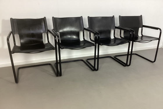 Image 1 of 4 Bauhaus Mart Stam Linea Veam harness leather chairs