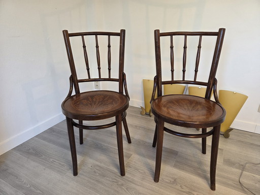 Thonet Mudson J. & J. Kohn Chaises de bistrot en bois courbé