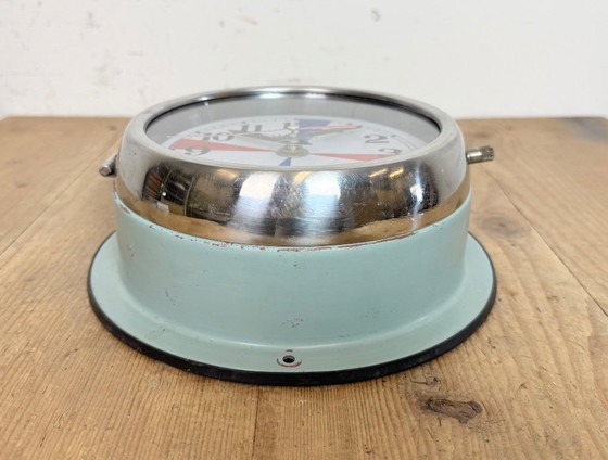 Image 1 of Vintage blauwe Hanil maritieme wandklok, jaren 80