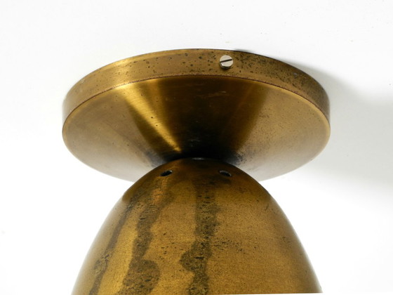 Image 1 of Large original Mid Century Modern brass ceiling lamp
