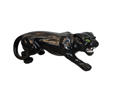 Panther - Resin - Ceramic - Sculpture - Polyresin - 2000