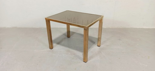 Table d'appoint en verre fumé Belgo Chrom Dewulf