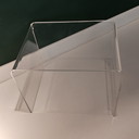 Vintage Plexiglas Side Table - Translucent Curved Acrylic Glass Table - Perspex, Transparent - Mid - Century, Space Age Table