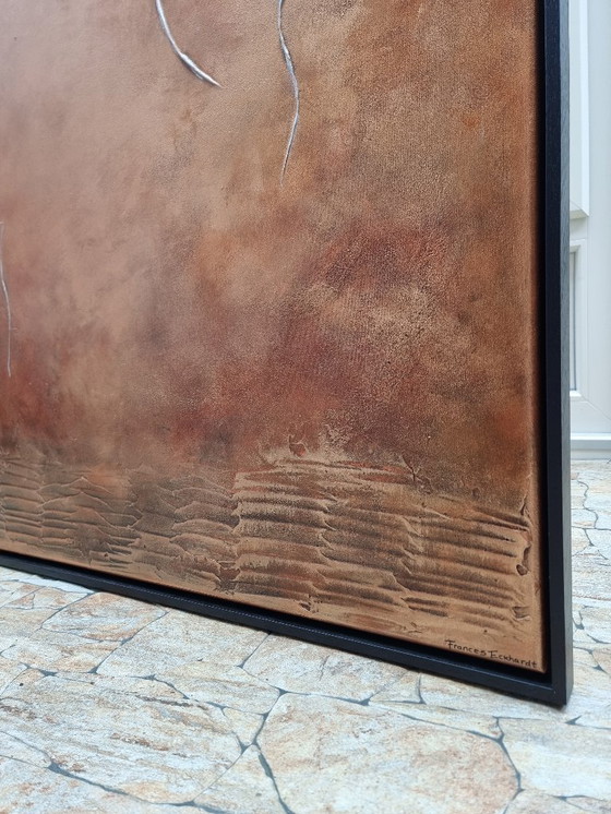 Image 1 of Frances Eckhardt - brons schilderij modern abstracte kunst 100x140 cm