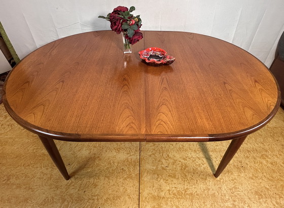 Image 1 of Mid Century Retro Vintage Teak Oval Extending Dining Table By Gplan Fresco 1969