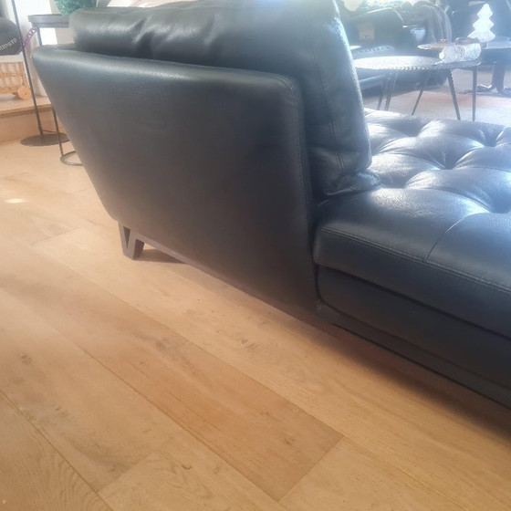 Image 1 of Set of 2 Roche Bobois black leather sofas, can be sold separately