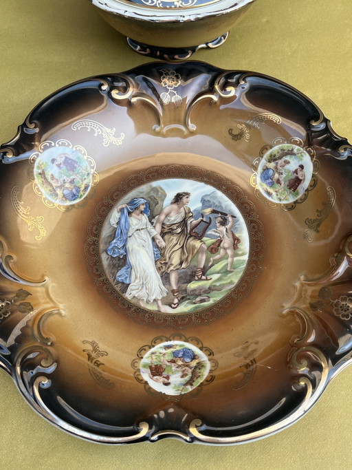 GOYA vintage schitterend versierde terrine met schaal porselein