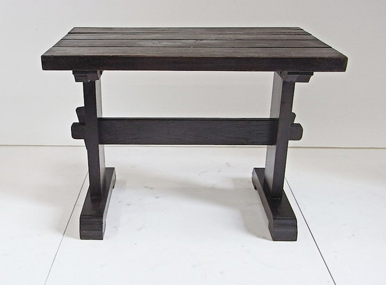 Image 1 of Set da giardino ALFONS, tavolo con 2 sedie, realizzato a mano, in rovere massello, anni '70