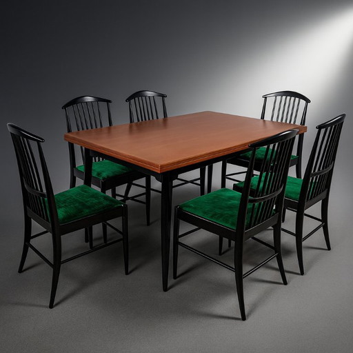Set da pranzo di design di Kerstin Hörlin Holmquist per Asko – eetkamerstoelen, Wood (photo 2 of 12)