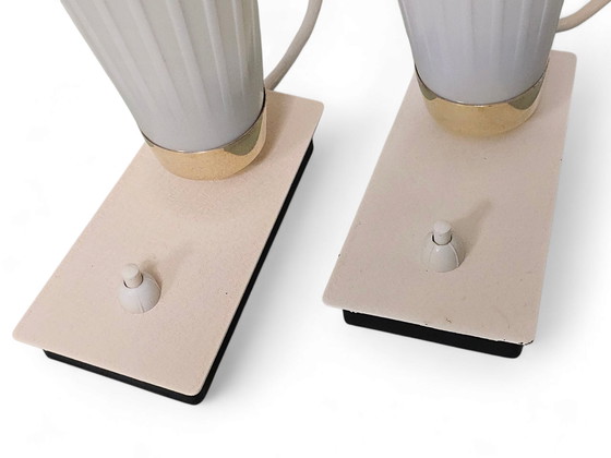 Image 1 of Pair of elegant table lamps, bedside lamps, 1950s
