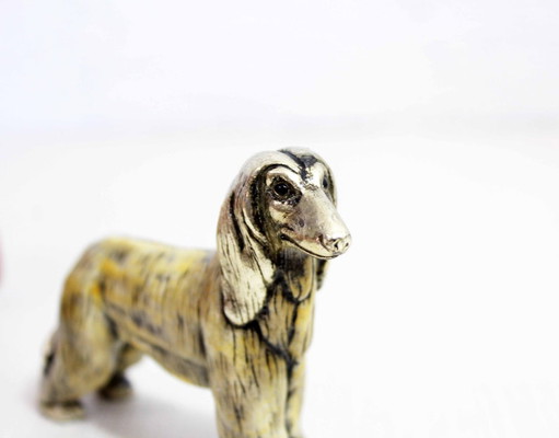 Afghaanse hond in massief tin 1970/80