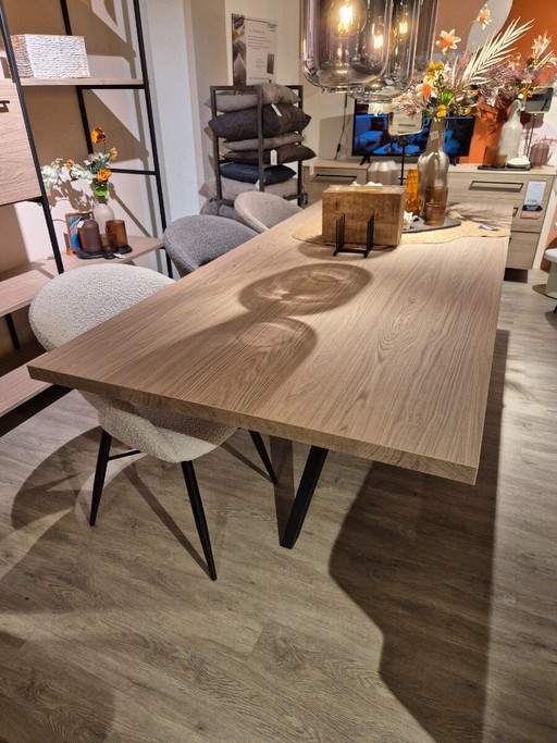 Mascaro 220x100cm melamine misty oak – Pronto Wonen, eettafels