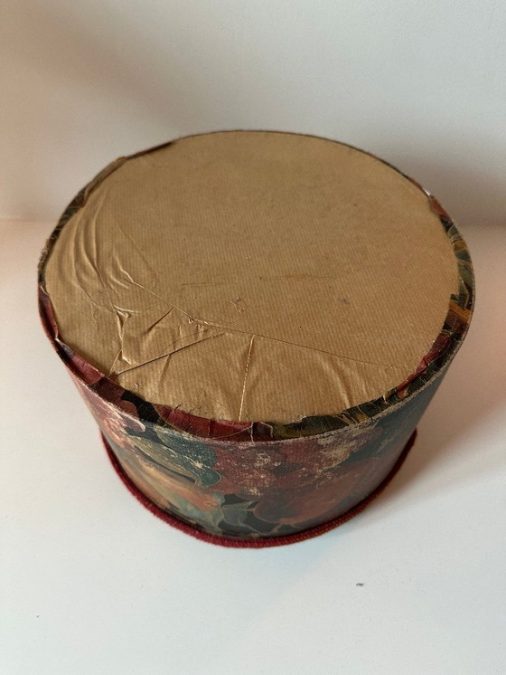 Image 1 of Vintage Hatbox with Fruit Pattern