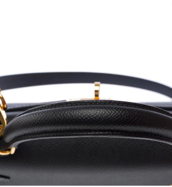 Image 1 of Sac HERMES Kelly 25 en Cuir Noir - 103580