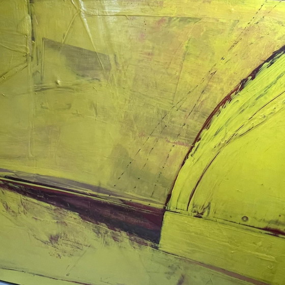 Serge Detriaux, Composition abstraite jaune, Huile sur panneau, 1982 – Peintures et dessins (photo 4 of 13)
