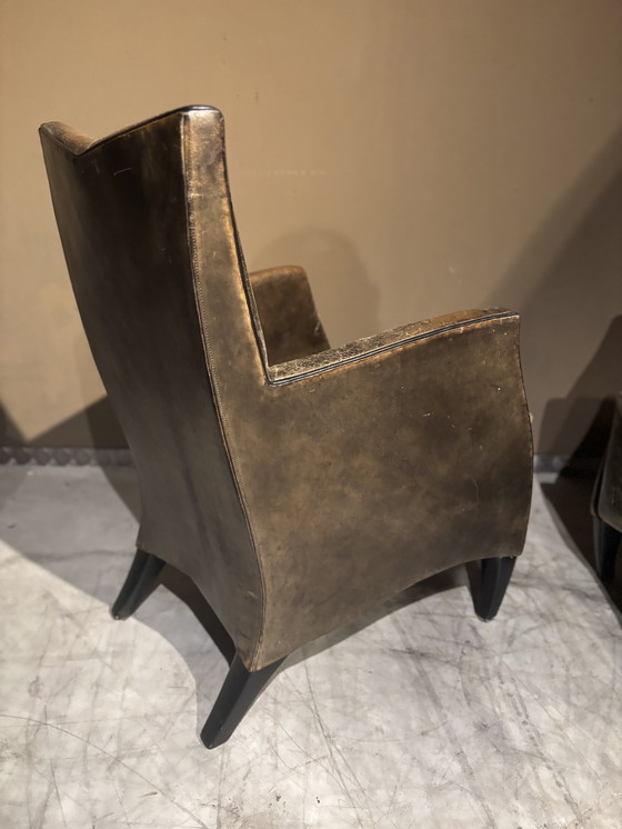 Image 1 of Sheepskin Art Deco Dining Chairs 6 pieces