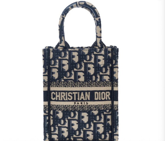 Image 1 of Sac DIOR Book Tote en Toile Bleu Marine - 101647 Prix soldé